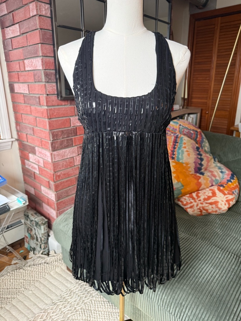 Black sequin Fringe Party Dress